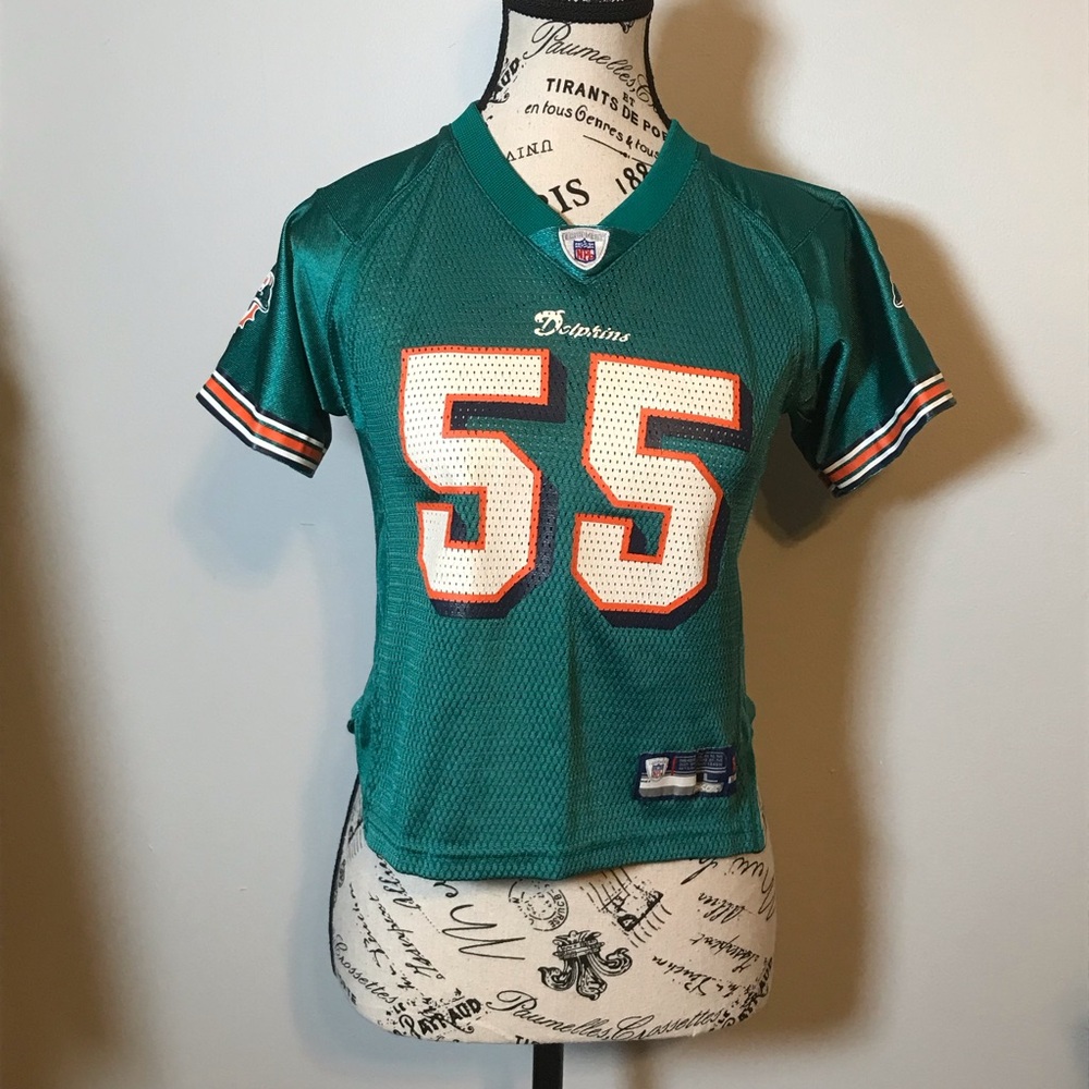🐬 MIAMI DOLPHINS NFL REEBOK #55 JOEY PORTER LITTLE BOYS /GIRLS SZ LG (7)